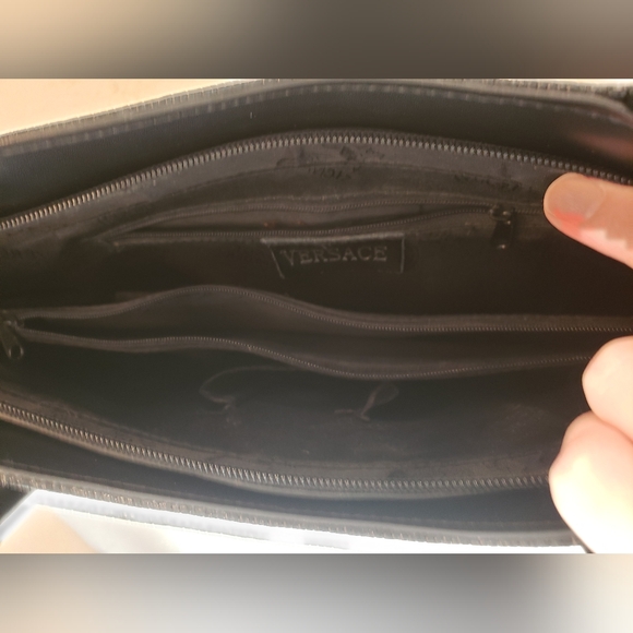 Classic Black Leather Long Strap Shoulder Bag with Silver Accents - Picture 10 of 12